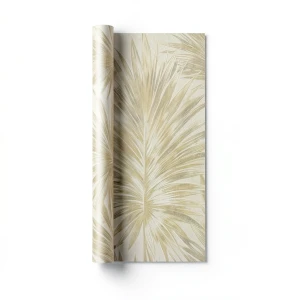 Wall Decoration Leaf-Patterned Design 10m x 0.53m Pale Beige
