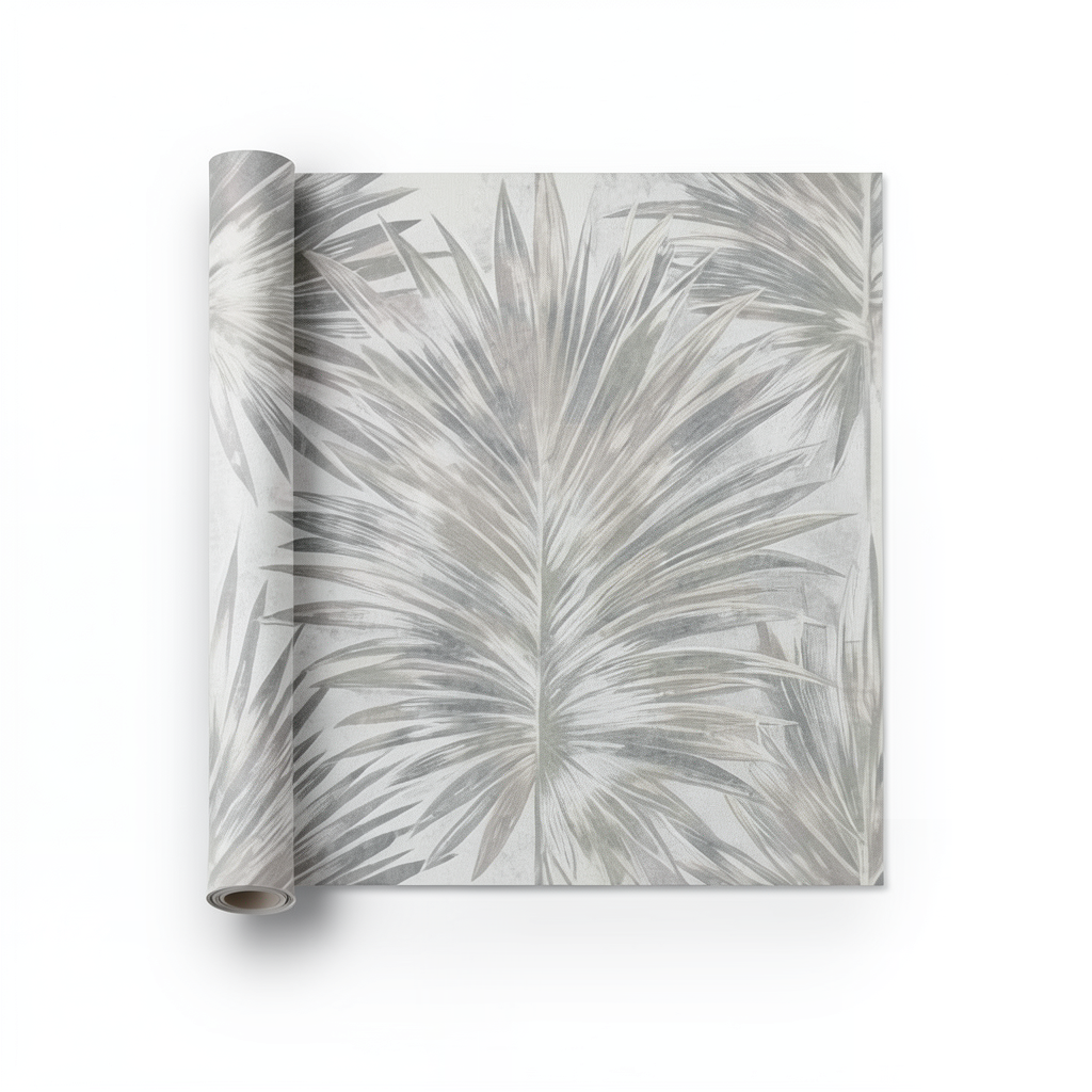 American Wallpaper Leaf-Patterned Design 10m x 0.53m, Gray