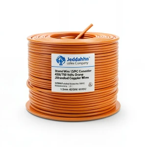 Stranded Wire CU/PVC 1.5mm Conductor, 450/750 Volts, Orange | Jeddah Cables Company