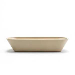 Curved Rectangular Fiberglass Planter - Artistic Sloped Profile