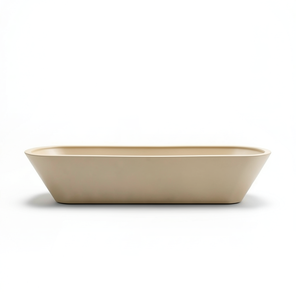 Curved Rectangular Fiberglass Planter - Artistic Sloped Profile