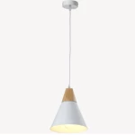 Pendant Light Modern, Dimensions 24 x 24 x 29 cm, White | Wood Color