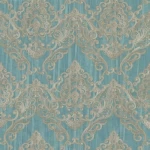 Italian Wallpaper, Turquoise and Beige Color, Length 10 m, Width 0.73 m, Model 26021