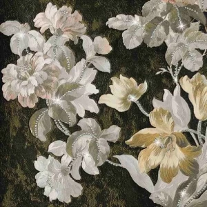 Floral Wallpaper 10 m x 0.70 m Dark Green, Model 13058 | Balbaid Decor Company