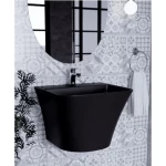 Hanging Bath Washbasin Oryx Size 44x50.5x35.5 cm, Black Color | Saudi Ceramics Factory