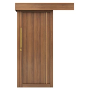 باب سحاب بريميوم خشبي مقاس 160×235 سم، لون بني فاتح | GM02
