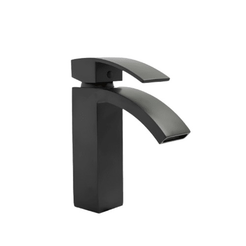 Modern Short Shalal Washbasin Tap 19 cm, Matte Black | Albayt Alaniq Sanitary Tools