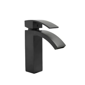 Modern Short Shalal Washbasin Tap 19 cm, Matte Black | Albayt Alaniq Sanitary Tools