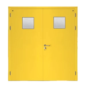Fire Door SF/DD Double Leaf 1900×1950 mm Stainless Steel Yellow | SFFECO