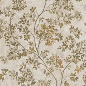 Italian Wallpaper Floral Design Pale Beige, Size 10m x 0.53m | Balbaid Decor Company