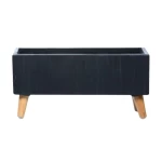 Rectangular fiber cement vase size 80x30x29 cm black color