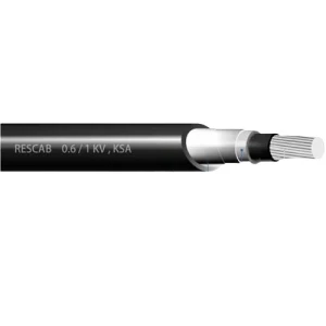كابل كهرباء المنيوم خط واحد 400مم2 0.6/1 كيلوفولت، مسلح ATA، عزل XLPE، اسود، 500 متر | رسكاب