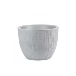Plastic plant pot, diameter 47 cm, light gray color, round shape