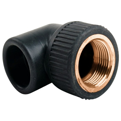 PPR Elbow with Female Thread Size 32x3/4 mm, Diameter 42 mm, Black | Ask Thermal Pipes Factory