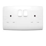 فيش كهرباء مزدوج بمفتاحين ثنائى القطب 13 أمبير  الفنار موديل ألف كلاسيك المقاس  7x14 اللون الأبيض