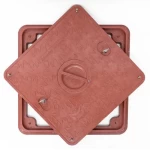 غطاء الفتحات الارضية  المهيدب   مقاس 50x50 سم    اللون احمر