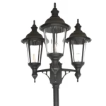 Outdoor Lighting Pole for External Spaces, Size 240x65 cm, Black Color