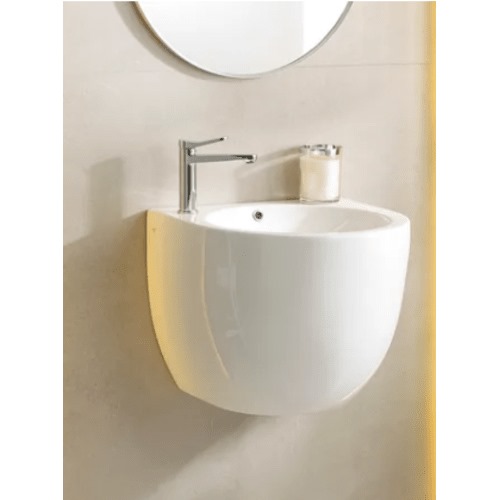 Wall Hung Basin 49×47×41 cm Porcelain, White Color, Cape Model | Abyat Company
