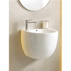 Wall Hung Basin 49×47×41 cm Porcelain, White Color, Cape Model | Abyat Company