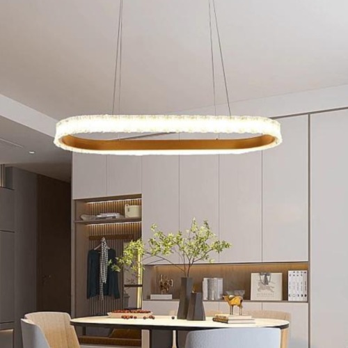 Modern Rectangular Gold Chandelier 120x45 cm, Adjustable Height | Matkel Store