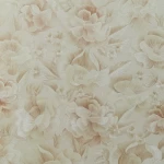 Floral Wallpaper, Length 15.6 meters, Width 106 cm, beige with red Color 