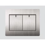 مفتاح كبس مزدوج ارت دي ان اي E62، لون ستيل فضي، 16 أمبير، مقاس 7×7 سم