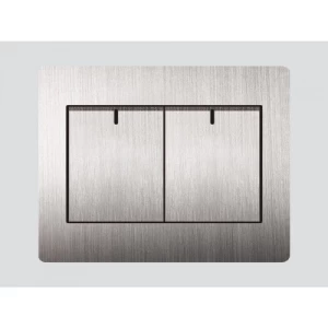 Double Push Switch 16 Amp 7×7 cm Silver Steel | Art DNA