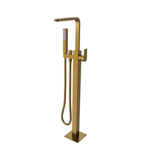 Floor Shower Mixer Standing With Movable Handle 107.3×27.5×21 cm, Matt Gold | Hatch Company