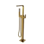 Floor Shower Mixer Standing With Movable Handle 107.3×27.5×21 cm, Matt Gold