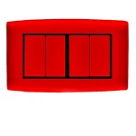 مفتاح كهرباء رباعى 10 امبير أمنية الفنار مقاس 14×7 سم اللون احمر بحلقة سوداء