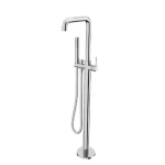 Floor Standing Bath Mixer With Movable Handle 110.8×25.2×19.2 cm, Shiny Chrome Color