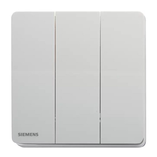 16A 3 Gang 2 Way Light Switch White 86x86mm 250V | Siemens (Delta Arina)