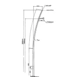 Aluminum street lighting pole, high 8 m, base 900 mm, thickness 4 mm