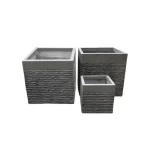 Fiberglass plant pot, size 40x40 cm, grey color