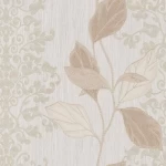 Leaf patterned wall decoration, beige color, length 10 m, width 1.06 m, model 5433  