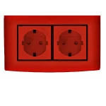 فيش شوكو  مزدوج مع سدادات حماية 16 أمبير الفنار موديل أمنية المقاس  7x14 اللون احمر بحلقة سوداء