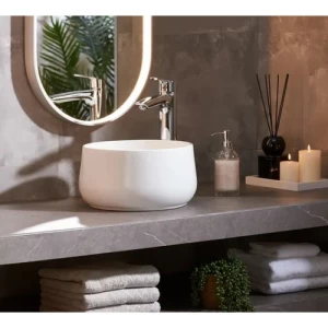 Porcelain Counter Wash Basin 35.5×35.5×18 cm, White | Abyat Company