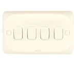 مفتاح كهرباء رباعى 10 امبير ميرا الفنار مقاس 14×7 سم اللون بيج 