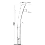 Aluminum street lighting Pole height 12 m, base 900 mm, thickness 4 mm 