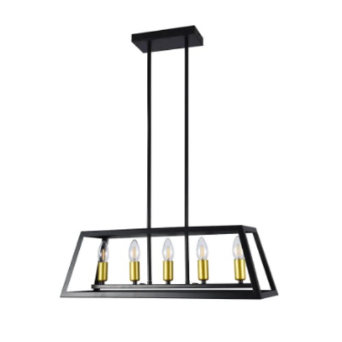 Classic Hanging Crystal Chandelier 60 cm Length, 20 cm Width, Black | 49342