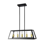 Classic Hanging Crystal Chandelier, 60 cm Length, 20 cm Width, Black