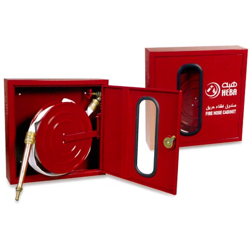 Fire Hose Rack HEBA Full Clear Glass Door Model HB 3800, 650x650 mm, Surface Mounted | HEBA Fire & Safety Co