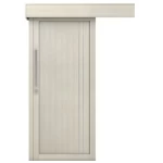 Premium Modern Solid Wood Sliding Door, Size 110×265 cm, Thick 6 cm, Light Gray, Model M02