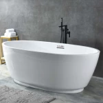 Golden Acrylic Oval bath Bathtub Size 170x80 cm, White Color