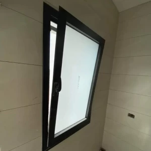 Aluminum Flip Window Double Glazing 24 mm Thickness, Champagne Color, Aluminum Profile 12 cm, 2 mm Thickness | Ral Tech