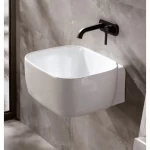 Wall Hung Porcelain Basin Size 25×45.5×50 cm, Lola Model, White
