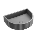 Monoblock Bathroom Washbasin Size 46.5×36×11.9 cm, Giulietta Model, Grey Color