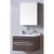 Decorative Washbasin With Wooden Cabinet And Pharmacy With Mirror Size 80 cm, Dark Woody