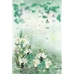 Italian Wall Decoration, Green Color, Length 10 m, Width 0.73 m, Model 25217
