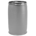 برميل بلاستيك HDPE بغطاء محكم، 220 لتر، لون رمادي، قطر 58 سم، ارتفاع 93 سم، موديل 2TKFF